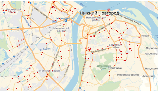 Схема ям на дорогах Нижнего Новгорода фото